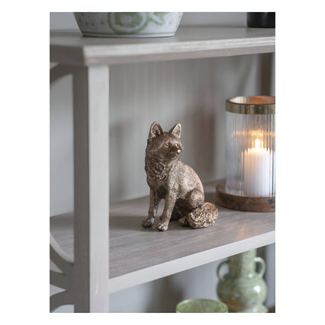 Laura Ashley Antique Gold Sitting Fox Figurine - 19.5cm