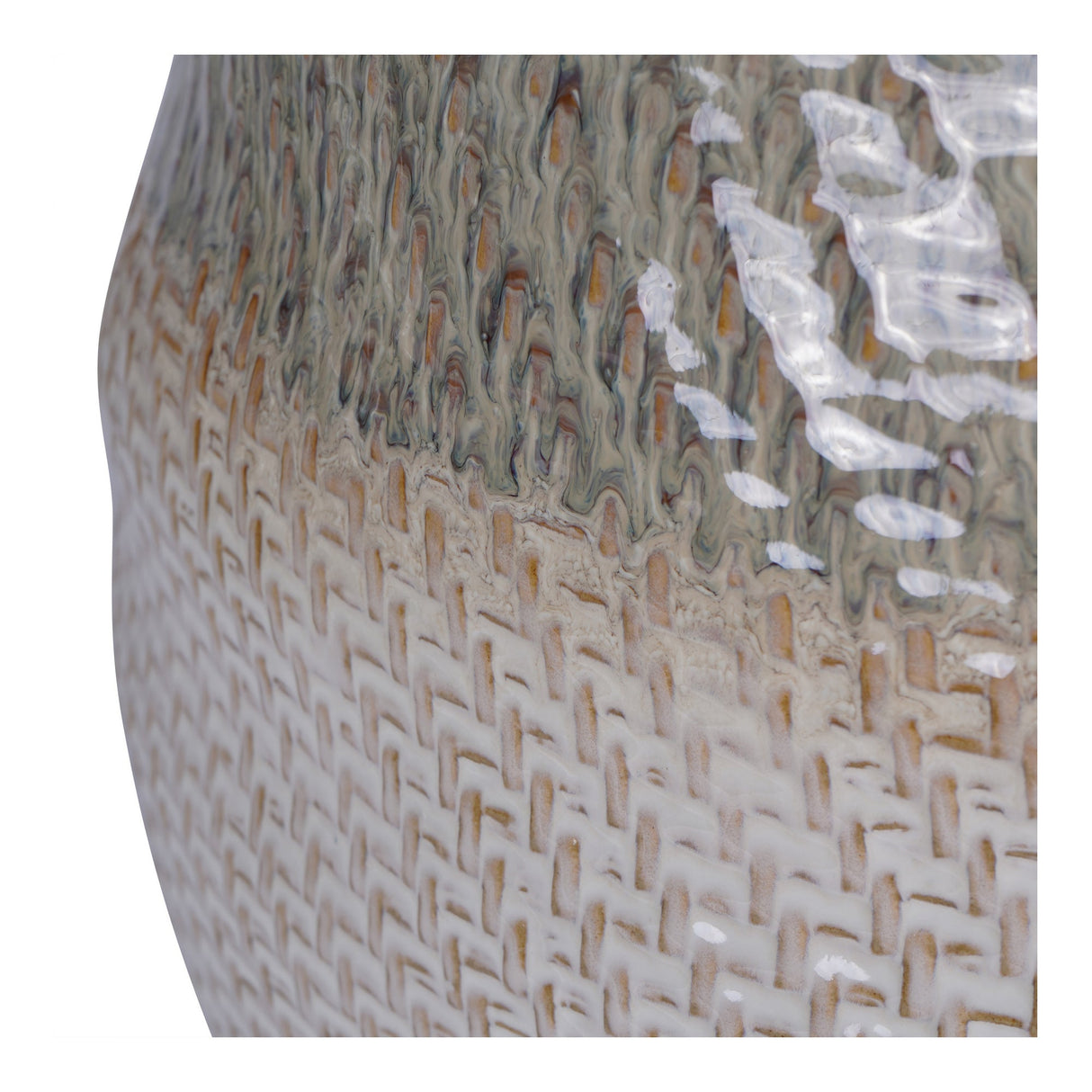 Extra Large Ceramic Woven Vase - Taupe
