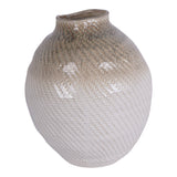 Large Ceramic Woven Vase - Taupe
