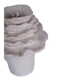 Layered Petals Small Ceramic Vase - Off White