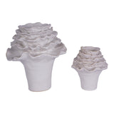 Layered Petals Small Ceramic Vase - Off White