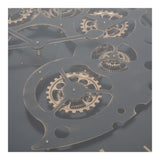 Palladium Coffee Table Clock With Moving Cogs - Black & Gold