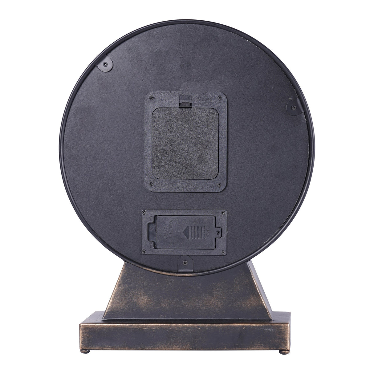 Palladium Mantel Clock With Moving Cogs - Black & Gold