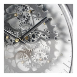 Palladium Mantel Clock With Moving Cogs - Black Nickel