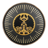 Palladium Wall Clock With Centre Moving Cogs 100cm - Gold & Black