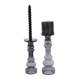 Vitrum Glass Candle Holder 35cm - Grey