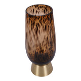 Savanna Glass Vase With Brass Base 40cm - Brown