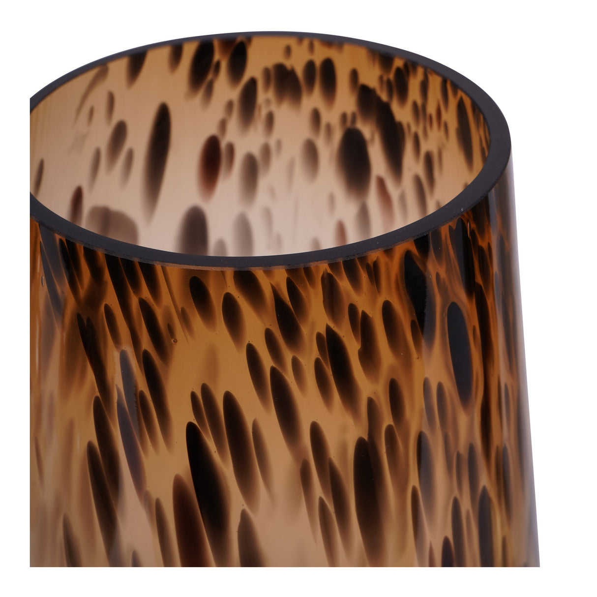 Savanna Glass Vase With Brass Base 40cm - Brown
