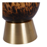 Savanna Glass Vase With Brass Base 40cm - Brown