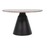 Clifton II Small Coffee Table - Charcoal Black & Dark Travertine