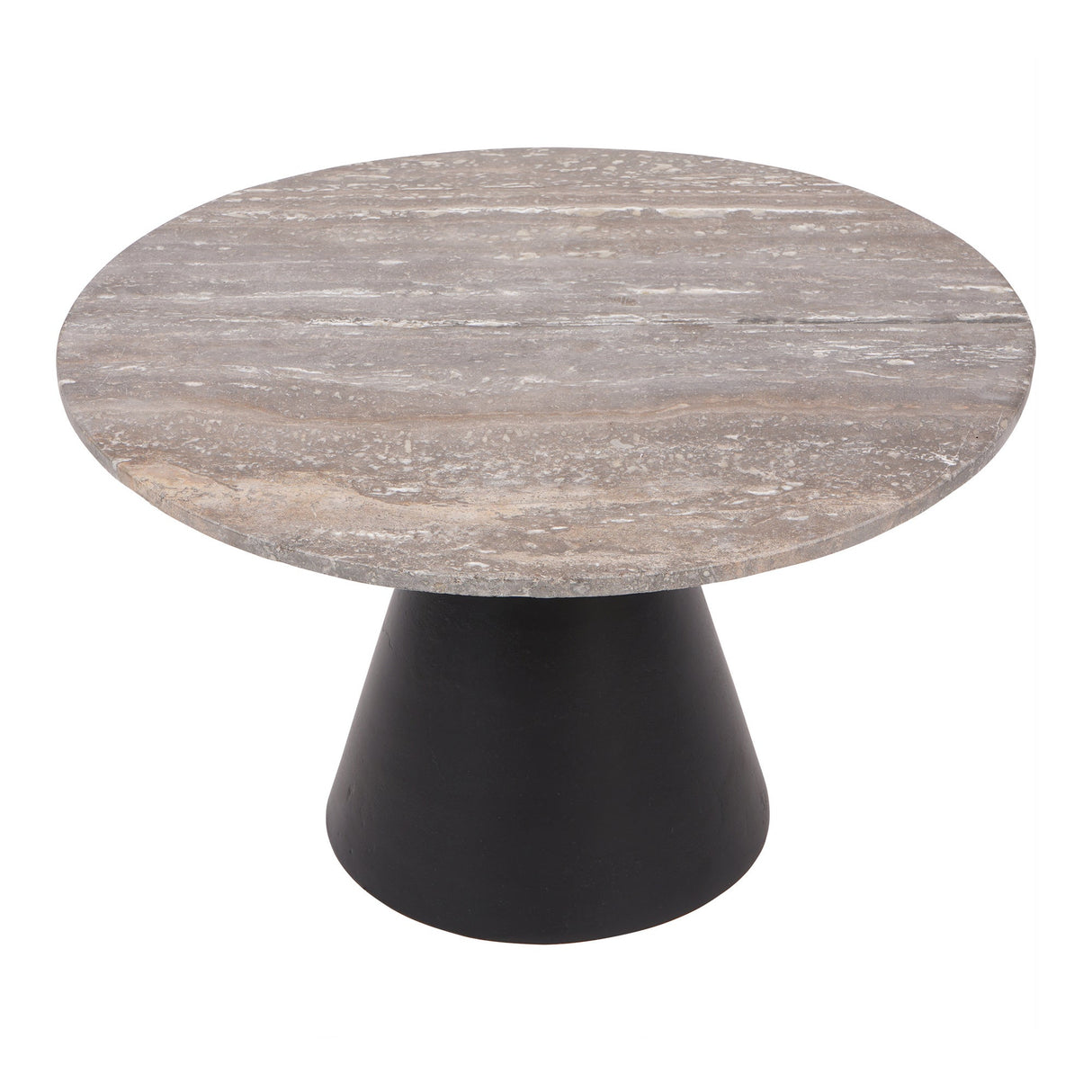 Clifton II Small Coffee Table - Charcoal Black & Dark Travertine