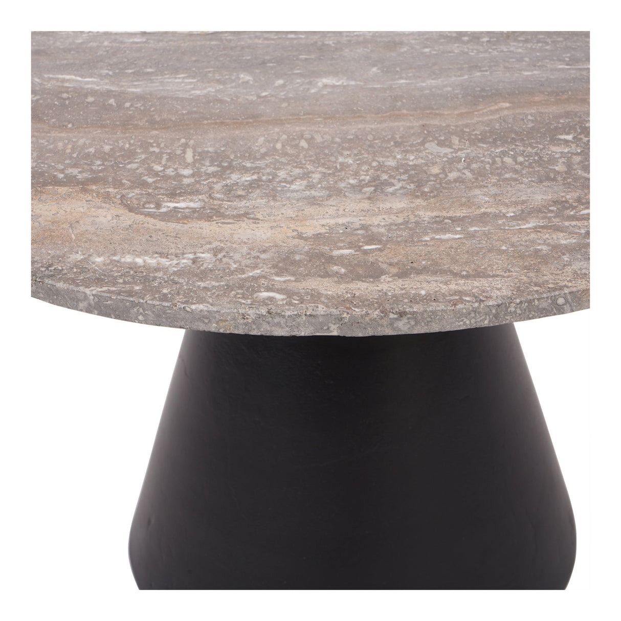 Clifton II Small Coffee Table - Charcoal Black & Dark Travertine