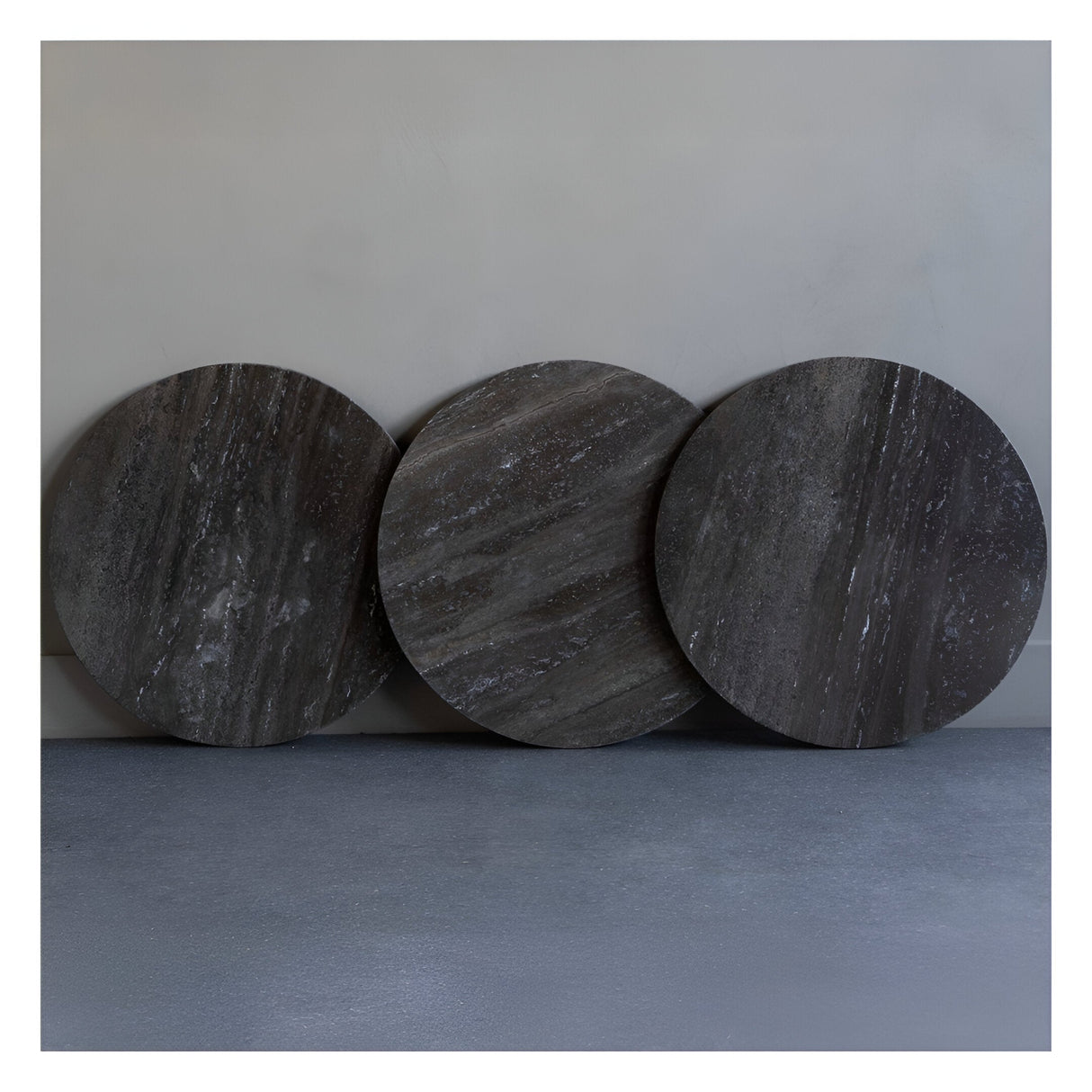 Clifton II Small Coffee Table - Charcoal Black & Dark Travertine