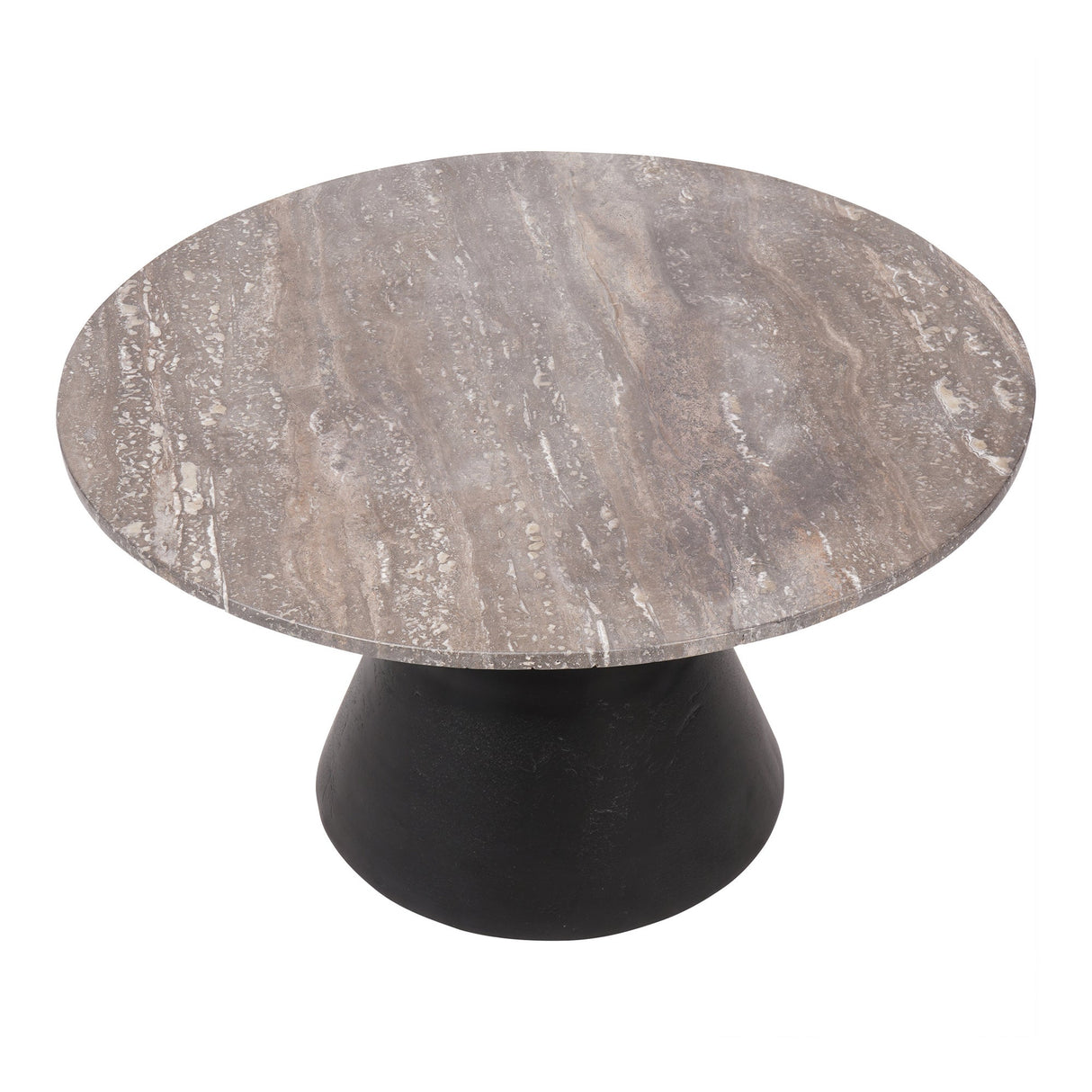 Clifton II Large Coffee Table - Charcoal Black & Dark Travertine