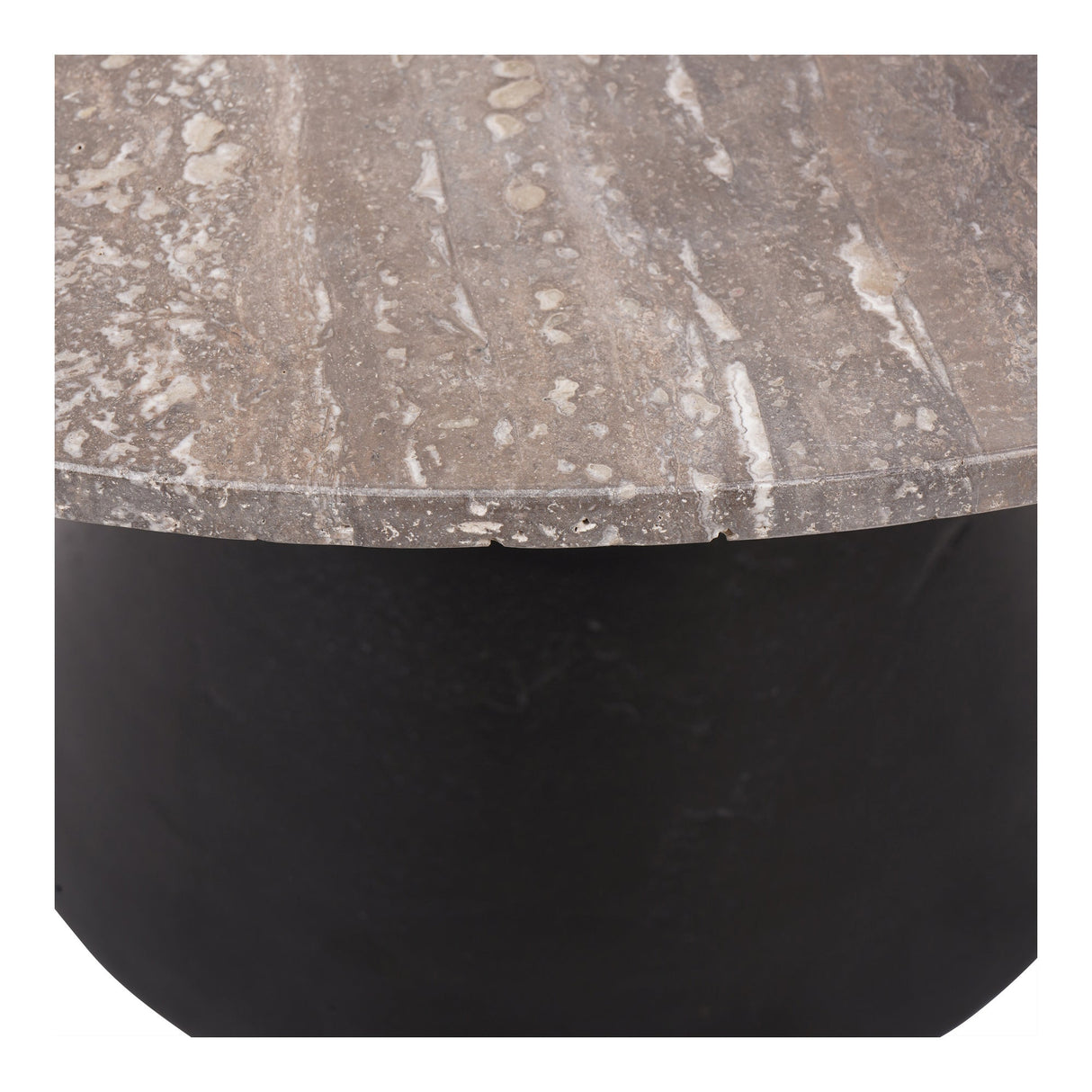 Clifton II Large Coffee Table - Charcoal Black & Dark Travertine