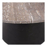 Clifton II Large Coffee Table - Charcoal Black & Dark Travertine
