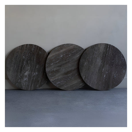 Clifton II Large Coffee Table - Charcoal Black & Dark Travertine