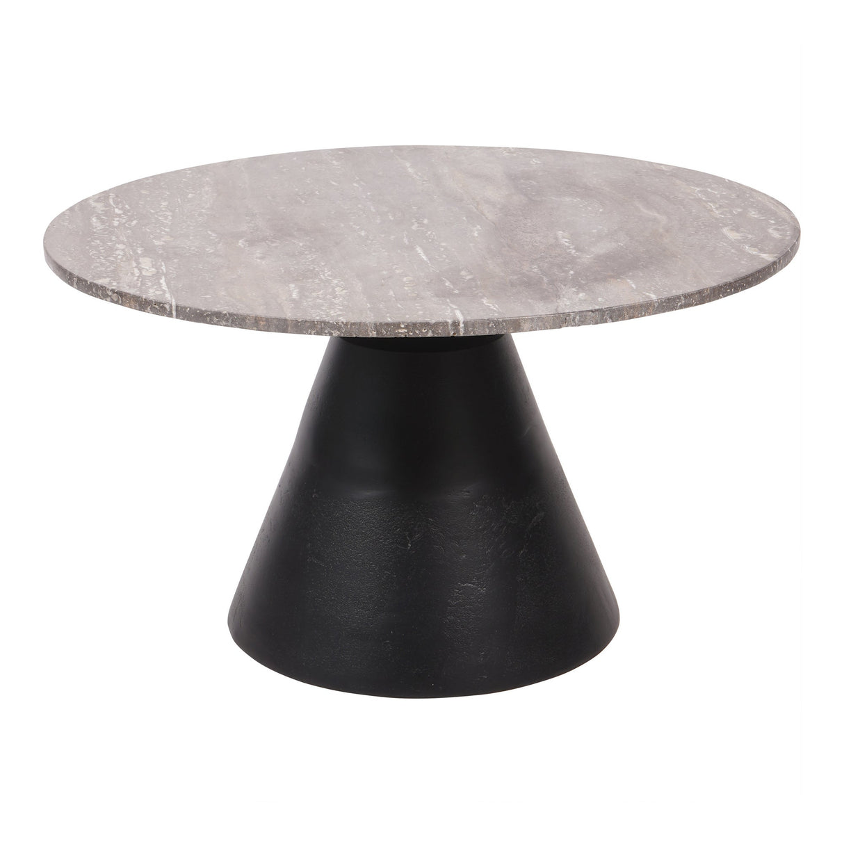 Clifton II Large Coffee Table - Charcoal Black & Dark Travertine