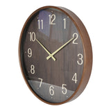 Grain Effect Wall Clock 53cm - Brown
