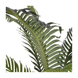 Close-up of Libra Interiors Faux Areca Palm fronds, showing arching green polyethylene leaves with fine feathered detail against a plain white background.