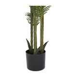 Libra Interiors Faux Areca Palm 6ft with multiple slender green bamboo-style stems and lower leaves in a black plastic pot on a white background.