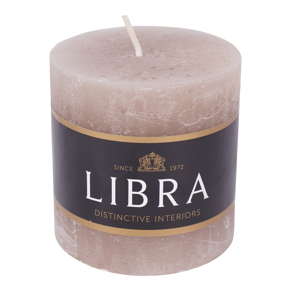 Taupe Rustica Pillar Candle - 7x7cm