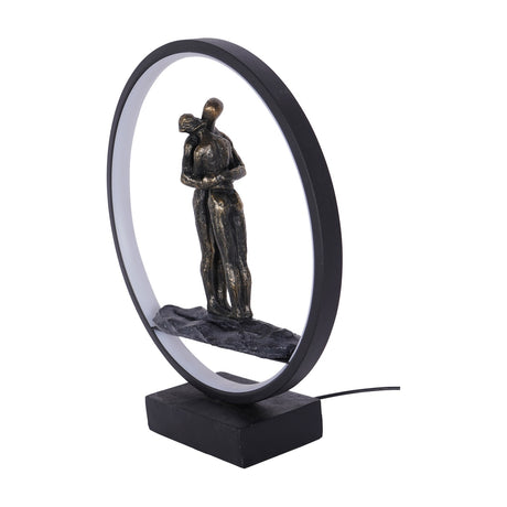 Embracing Couple LED Ring Table Lamp – Bronze