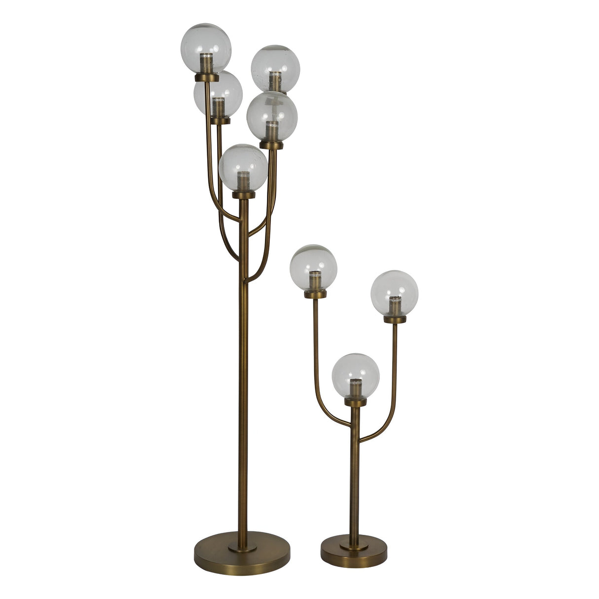 Wellesley 5 Light Globe Floor Lamp - Antique Brass