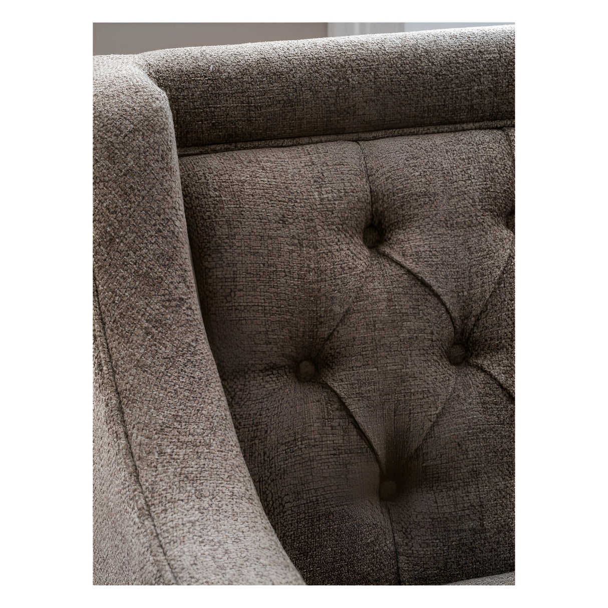 Theodore Buttoned 3 Seater Sofa - Dark Taupe