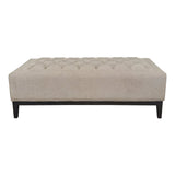 Theodore Buttoned XL Ottoman - Dark Taupe