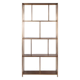 Brooks Tall Metal Shelving Unit - Brushed Champagne