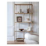 Brooks Tall Metal Shelving Unit - Brushed Champagne