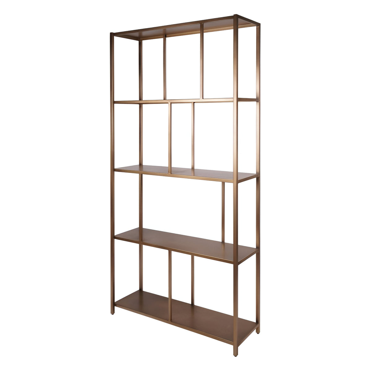 Brooks Tall Metal Shelving Unit - Brushed Champagne