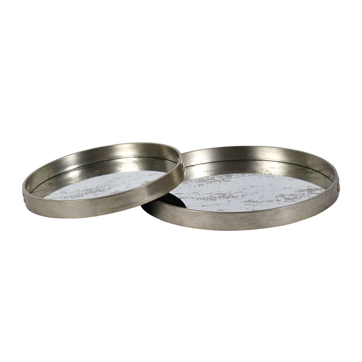 Laura Ashley Set of 2 Whinfell Mirrored Trays - Silver