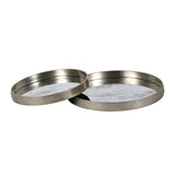 Laura Ashley Set of 2 Whinfell Mirrored Trays - Silver