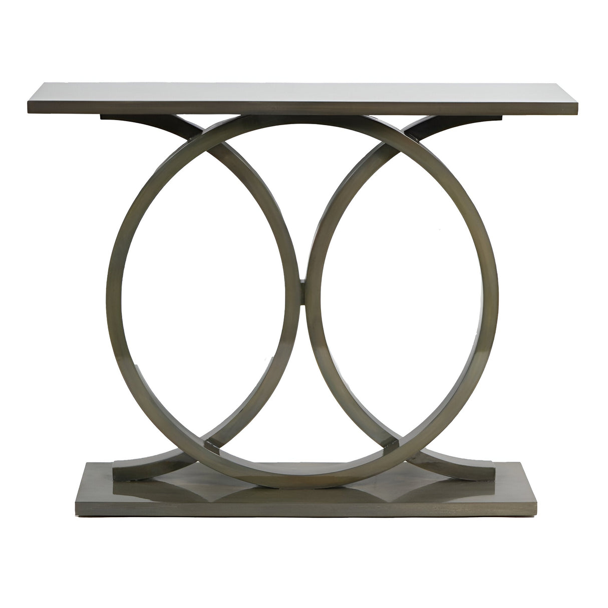 Lacquer Console Table - Olive & Bronze