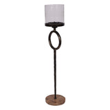 Rutland Large Pillar Floor Hurricane 108cm - Antique Gold