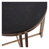 Dalston Sandblasted Wood Side Table - Black & Champagne Frame