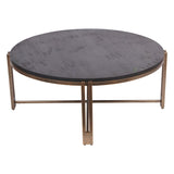 Dalston Sandblasted Wood Coffee Table - Black & Champagne Frame