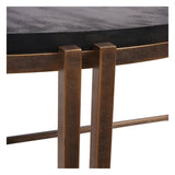 Dalston Sandblasted Wood Coffee Table - Black & Champagne Frame