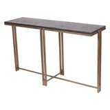 Dalston Sandblasted Wood Console Table - Black & Champagne Frame