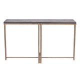Dalston Sandblasted Wood Console Table - Black & Champagne Frame