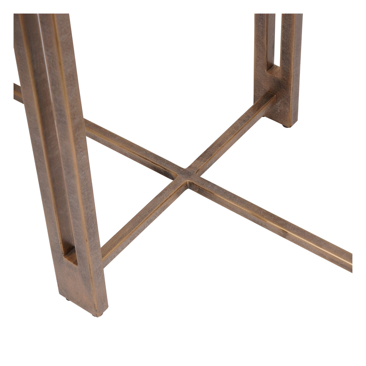 Dalston Sandblasted Wood Console Table - Black & Champagne Frame