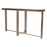 Dalston Sandblasted Wood Console Table - Black & Champagne Frame