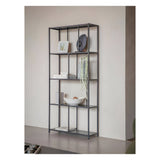 Brooks Tall Metal Shelving Unit - Mottled Black
