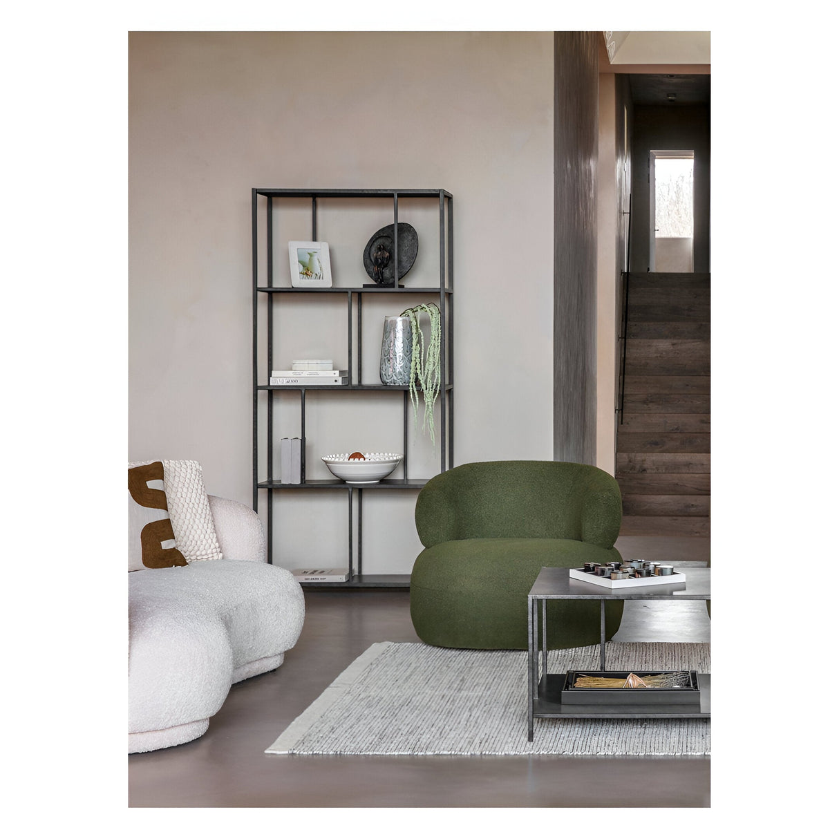 Brooks Tall Metal Shelving Unit - Mottled Black