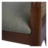 Carmel Oak Armchair With Cane & Upholstery - Brown