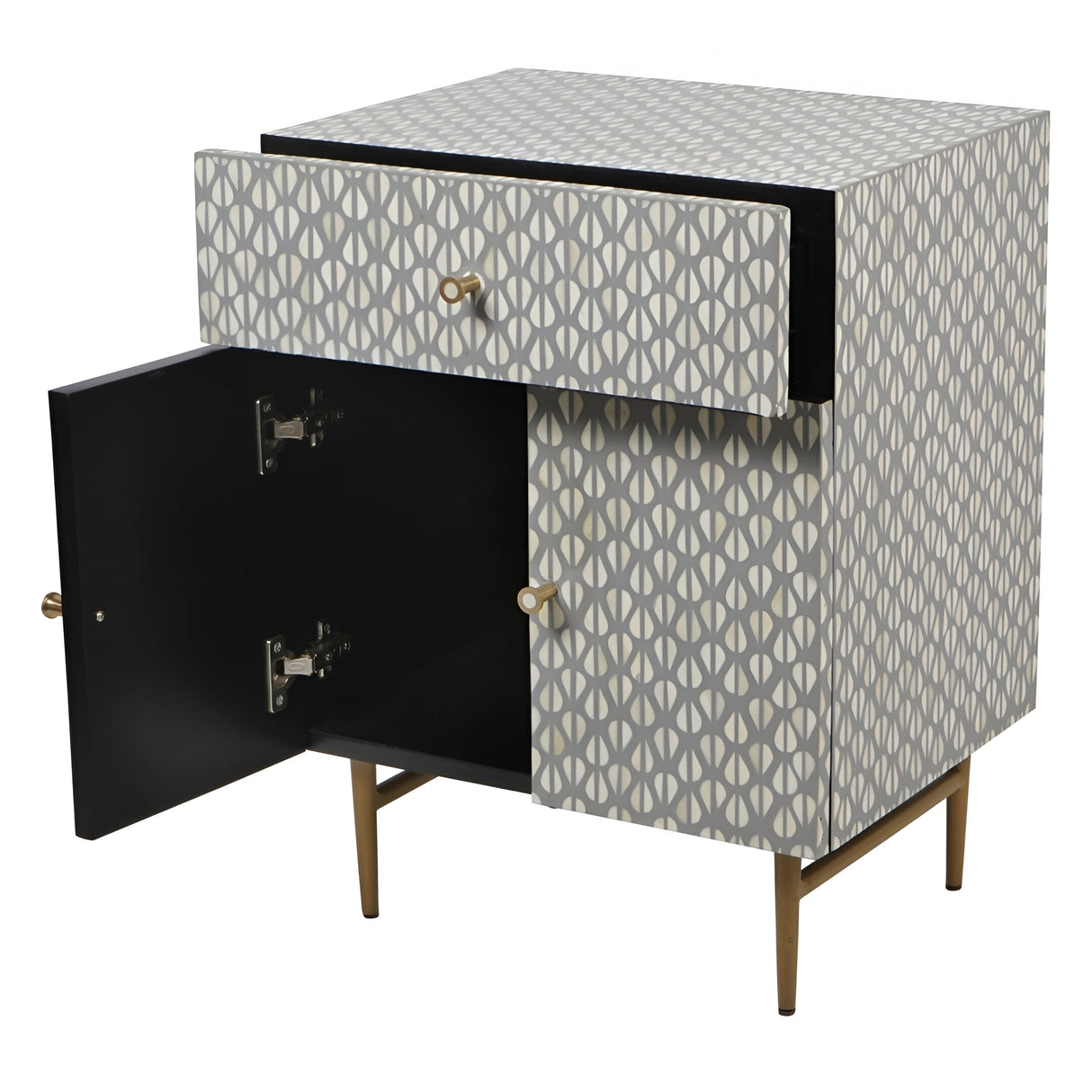Burgess 2-Door Bedside Cabinet - Grey