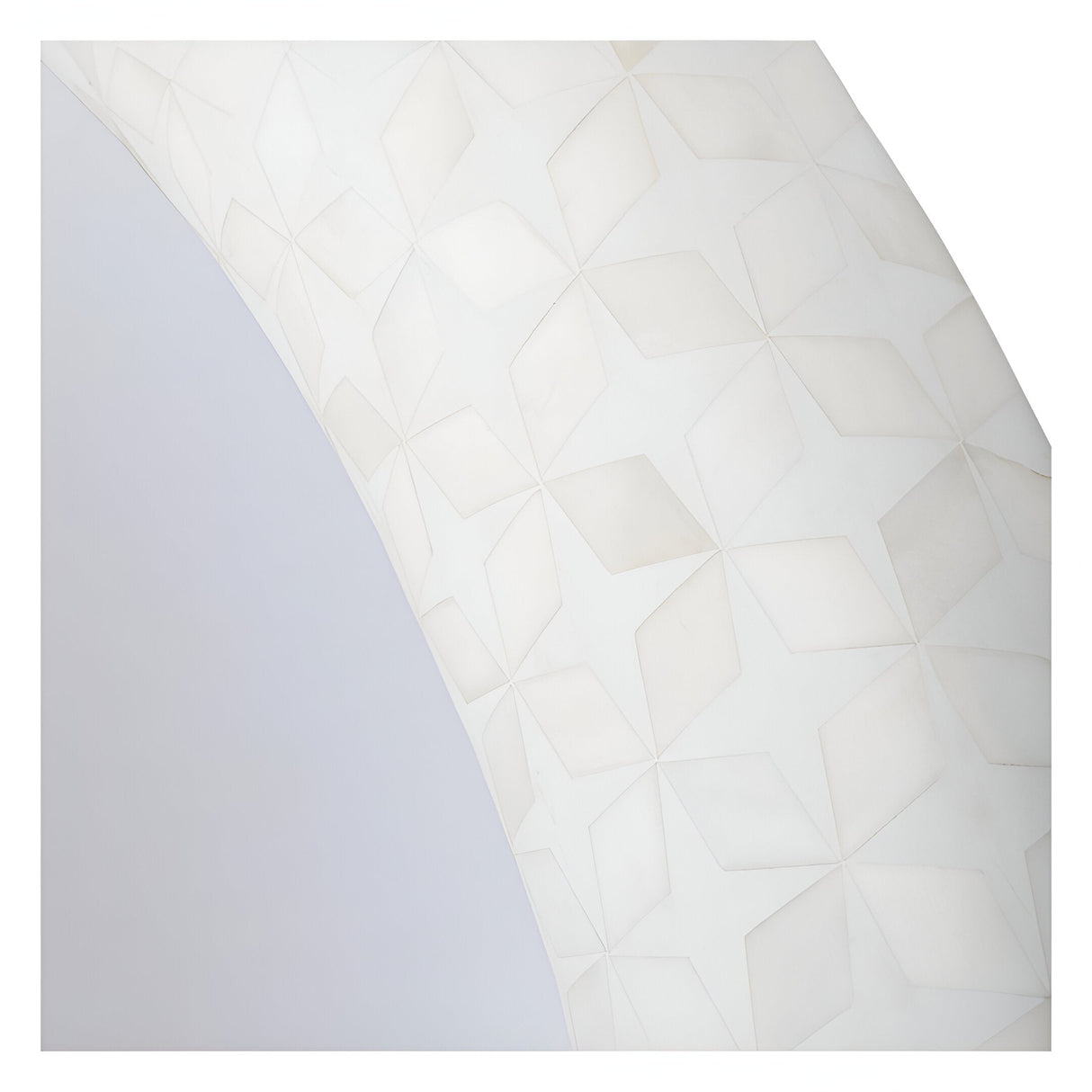 Aspen Bone Inlay Round Wall Mirror White - 100cm