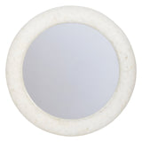 Aspen Bone Inlay Round Wall Mirror White - 100cm